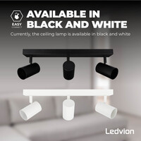 Ledvion LED Plafondspot Wit Trio - Dimbaar - 3W - 2700K - Kantelbaar