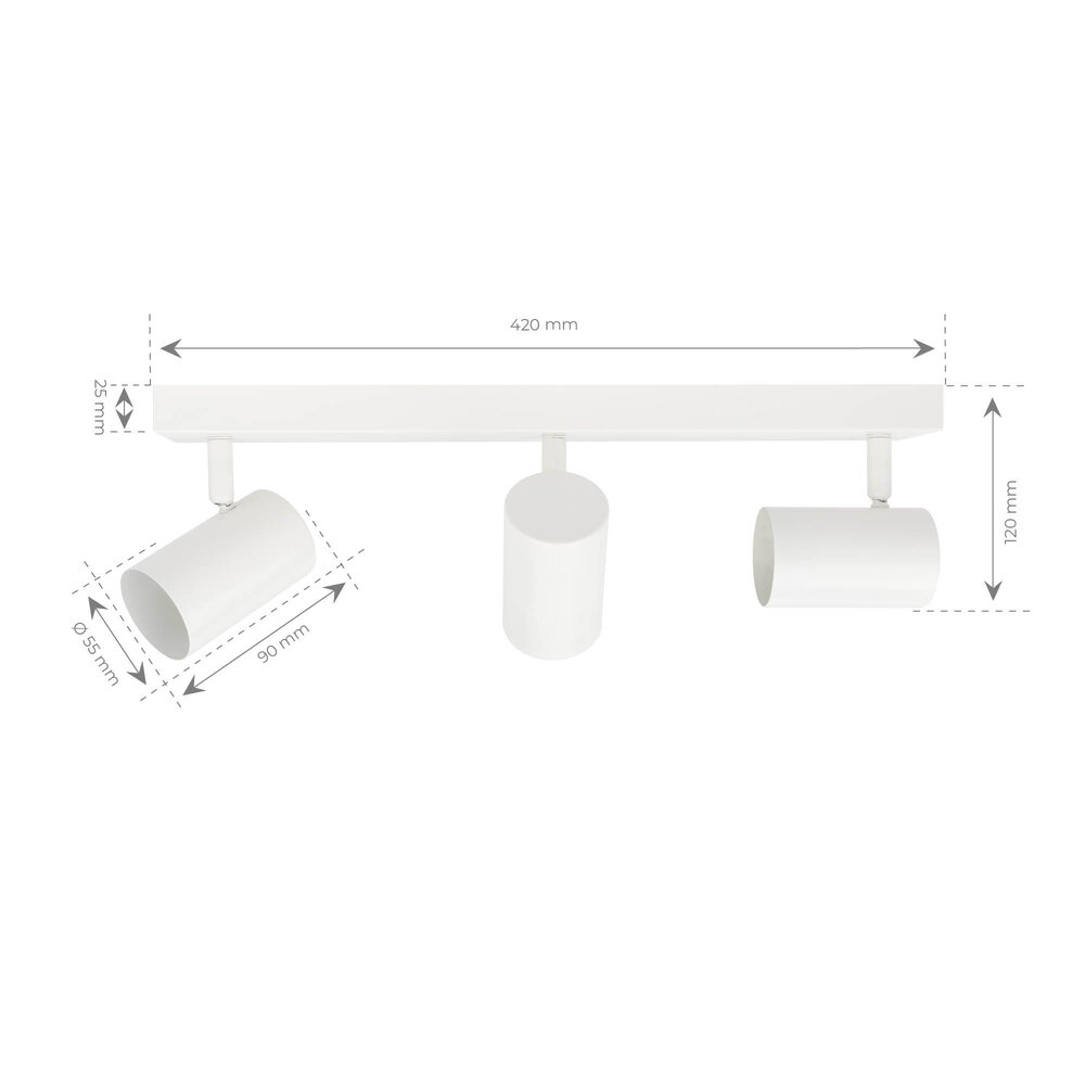 Ledvion LED Plafondspot Wit Trio - Dimbaar - 5W - 4000K - Kantelbaar