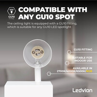 Ledvion LED Plafondspot Wit 4-lichts - Dimbaar - 4,9W - RGB+CCT - Kantelbaar