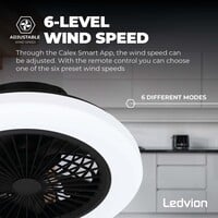 Ledvion Plafondventilator met lamp - Dimbaar – Zwart – Smart - 2700K-6500K - Incl. Afstandsbediening
