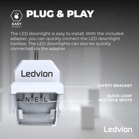 Ledvion Dimbare LED Inbouwspot Zwart - IP65 - 5W - 2700K - 5 Jaar Garantie - Geschikt voor de Badkamer