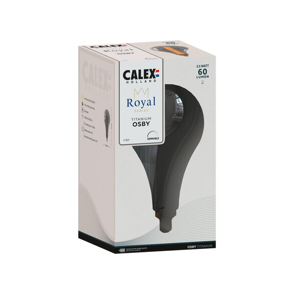 Calex Calex Royal Osby XXL LED Lamp - E27 - 3,5W - Titanium - Dimbaar