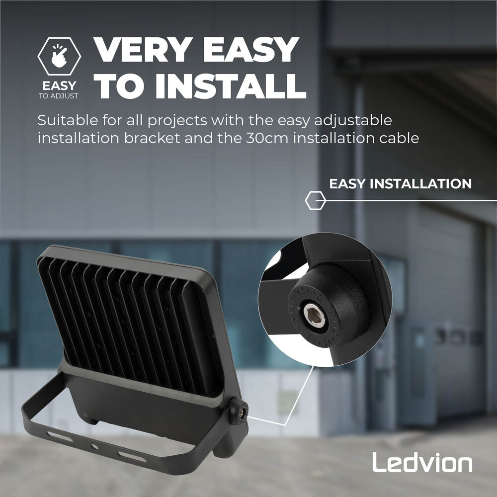 Ledvion Lumileds LED Breedstraler 100W – 14.000 Lumen – 6000K - Asymmetrische lens - 5 Jaar garantie