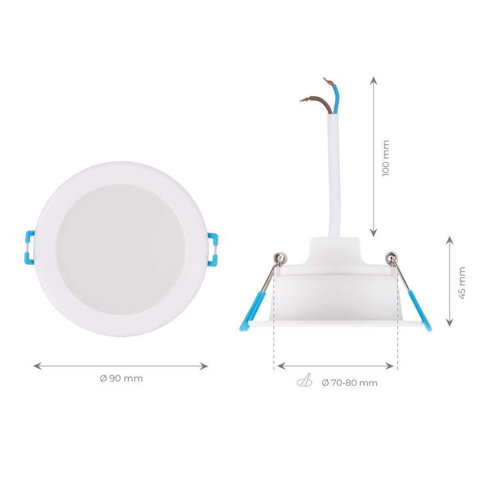 Ledvion 6x LED Downlight 5W - 4000K - 450 Lumen - Ø90 mm