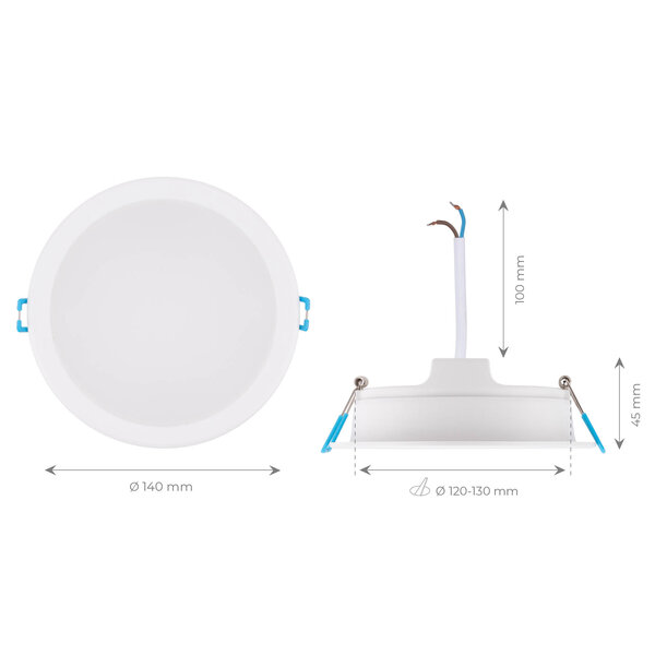 Ledvion 6x LED Downlight 12W - 4000K - 1080 Lumen - Ø120-130 mm