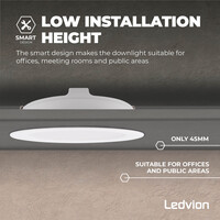 Ledvion 6x LED Downlight 24W - 4000K - 2160 Lumen - Ø221 mm