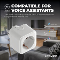 Ledvion 2x Slimme stekker - Energieverbruiksmeter - Smart / WiFi  Stekker