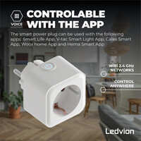 Ledvion 2x Slimme stekker - Energieverbruiksmeter - Smart / WiFi  Stekker