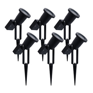 6x LED Solar Prikspot - Zwart - IP44