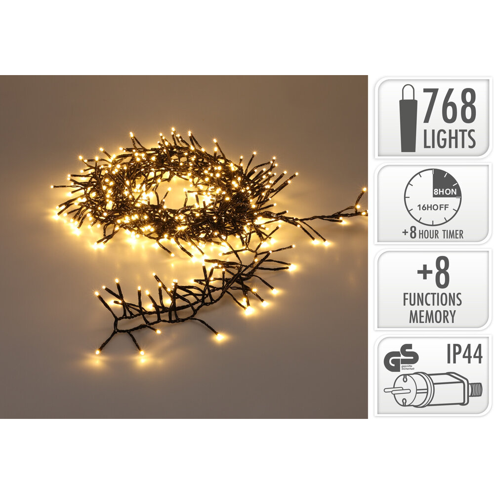 Lightexpert 9,9m LED Kerstverlichting - IJspegelverlichting Buiten - 768 LEDs - Warm wit licht