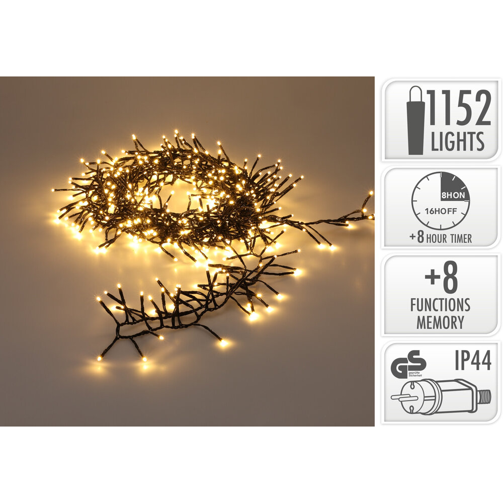 Lightexpert 14,9m LED Kerstverlichting - IJspegelverlichting Buiten - 1152 LEDs - Warm wit licht