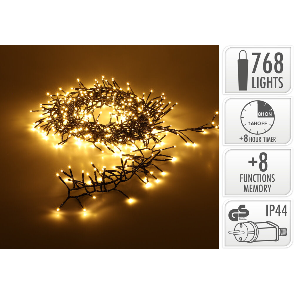 Lightexpert 9,9m LED Kerstverlichting - IJspegelverlichting Buiten - 768 LEDs - Extra warm wit licht