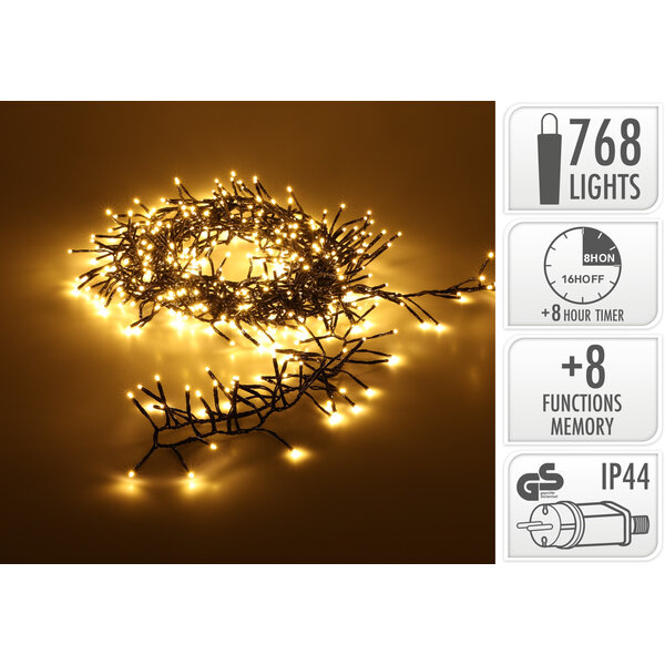 Lightexpert 9,9m LED Kerstverlichting - IJspegelverlichting Buiten - 768 LEDs - Extra warm wit licht