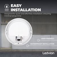 Ledvion LED Bulkhead Ø22 CM - 10W - CCT - 1000 Lumen - Wit - IP65 Waterdicht - 5 jaar garantie