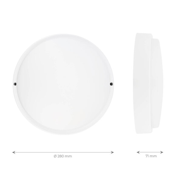 Ledvion LED Bulkhead Ø28 CM - 20W - CCT - 2000 Lumen - Wit - IP65 Waterdicht - 5 jaar garantie