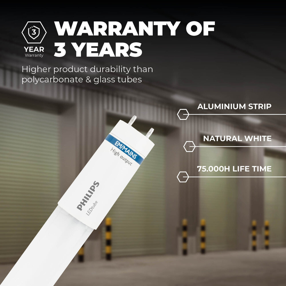 Philips Philips LED TL Buis 120CM - 12.5W - 4000K - 168lm/W - High Efficiency