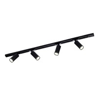 Ledvion 1m LED Railverlichting - 4 Railspots - 3W - 2700K - Dimbaar - 1-Fase Railsysteem - Zwart
