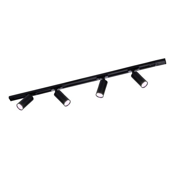 Ledvion 1m Smart LED Railverlichting - 4 Railspots - 4,9W - RGB+CCT - Dimbaar - 1-Fase Railsysteem - Zwart