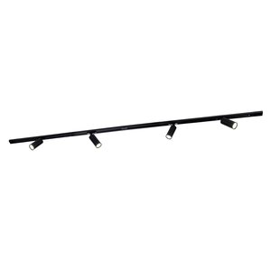 2m LED Railverlichting - 4 Railspots - Dimbaar - 1-Fase Railsysteem - Zwart