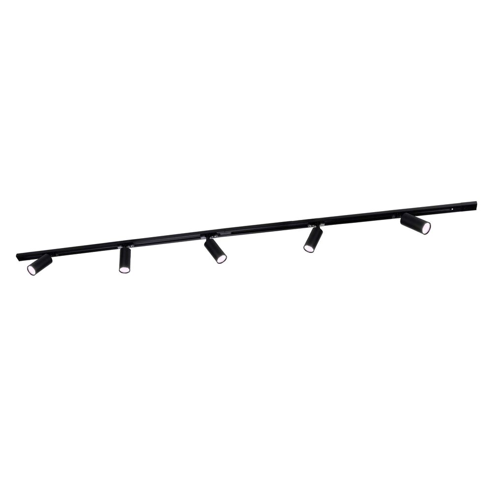 Ledvion 2m Smart LED Railverlichting - 5 Railspots - 4,9W - RGB+CCT - Dimbaar - 1-Fase Railsysteem - Zwart