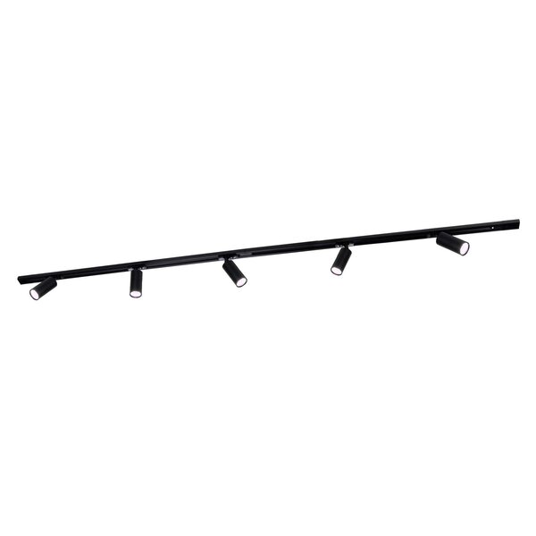 Ledvion 2m Smart LED Railverlichting - 5 Railspots - 4,9W - RGB+CCT - Dimbaar - 1-Fase Railsysteem - Zwart