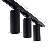 Ledvion 2m Smart LED Railverlichting - 5 Railspots - 4,9W - RGB+CCT - Dimbaar - 1-Fase Railsysteem - Zwart