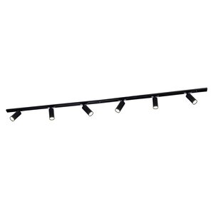 2m LED Railverlichting - 6 Railspots - 3W - 2700K - Dimbaar - 1-Fase Railsysteem - Zwart