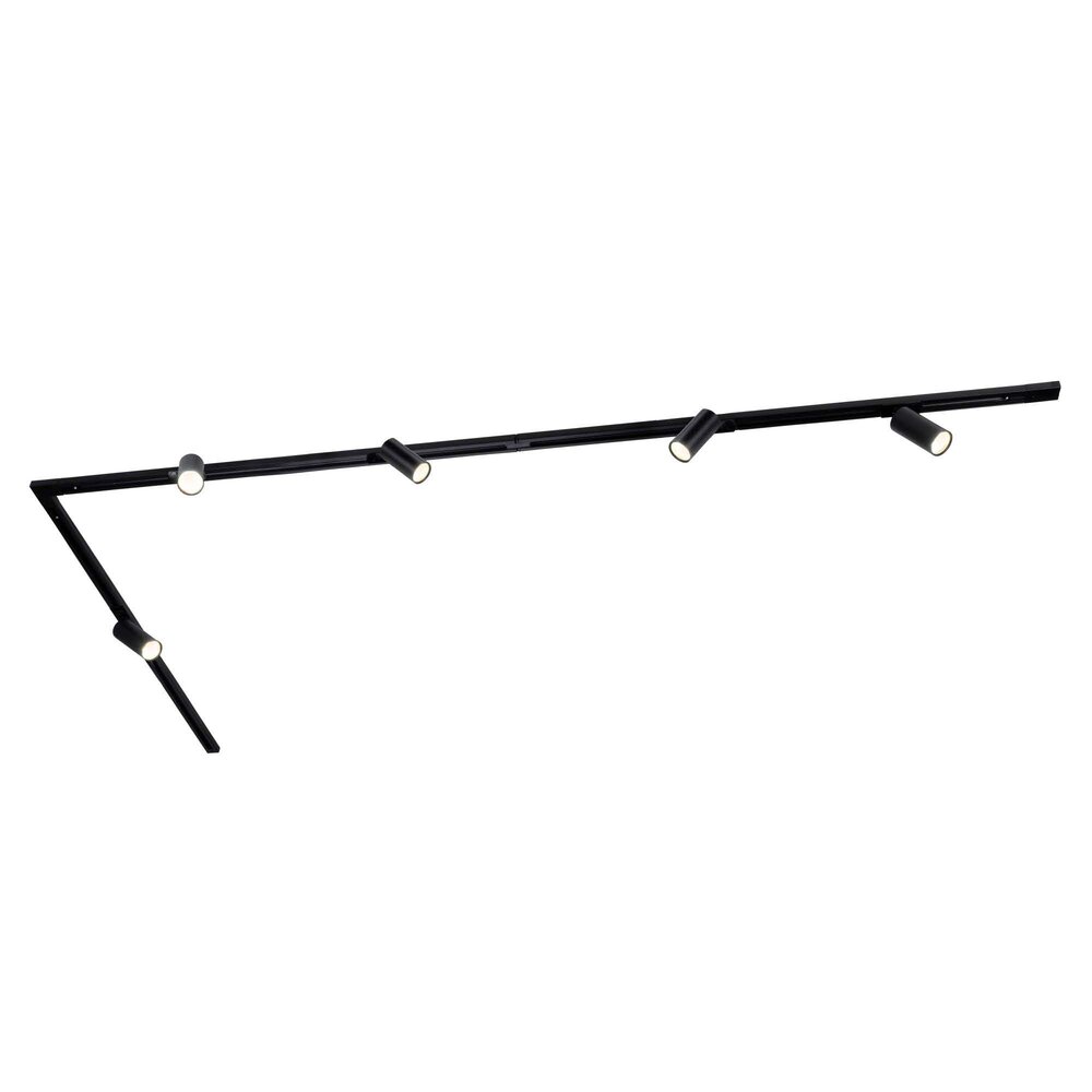 Ledvion 3m LED Railverlichting - 5 Railspots - 3W - 2700K - Dimbaar - 1-Fase Railsysteem - Zwart