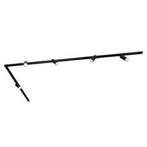 3m LED Railverlichting - 5 Railspots - 3W - 2700K - Dimbaar - 1-Fase Railsysteem - Zwart