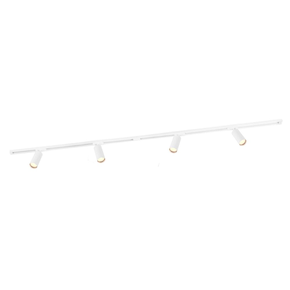 Ledvion 2m LED Railverlichting - 4 Railspots - 3W - 2700K - Dimbaar - 1-Fase Railsysteem - Wit