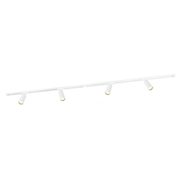 Ledvion 2m LED Railverlichting - 4 Railspots - 3W - 2700K - Dimbaar - 1-Fase Railsysteem - Wit