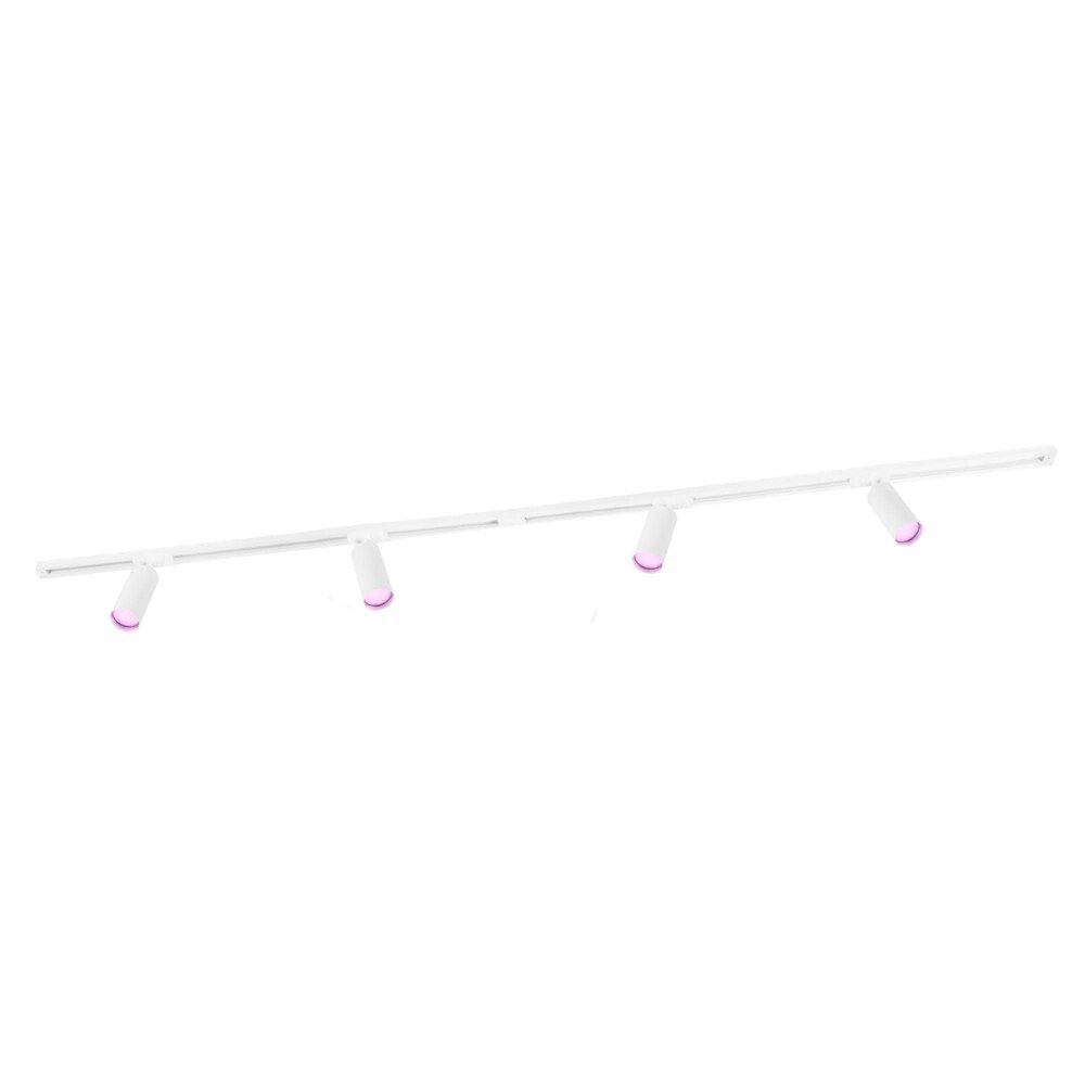Ledvion 2m Smart LED Railverlichting - 4 Railspots - 4,9W - RGB+CCT - Dimbaar - 1-Fase Railsysteem - Wit