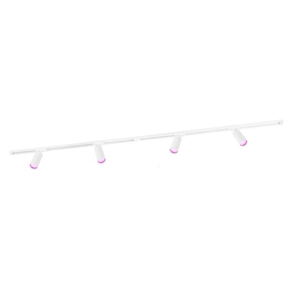 Ledvion 2m Smart LED Railverlichting - 4 Railspots - 4,9W - RGB+CCT - Dimbaar - 1-Fase Railsysteem - Wit