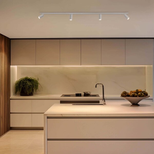 Ledvion 2m Smart LED Railverlichting - 4 Railspots - 4,9W - RGB+CCT - Dimbaar - 1-Fase Railsysteem - Wit