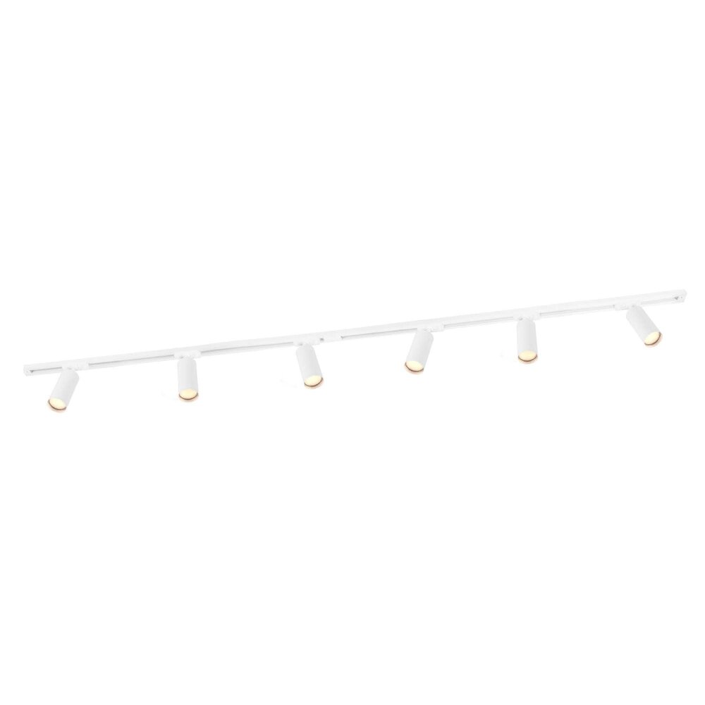 Ledvion 2m LED Railverlichting - 6 Railspots - Dimbaar - 1-Fase Railsysteem - Wit