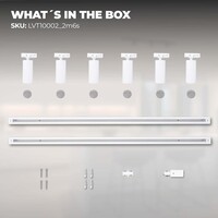 Ledvion 2m LED Railverlichting - 6 Railspots - Dimbaar - 1-Fase Railsysteem - Wit