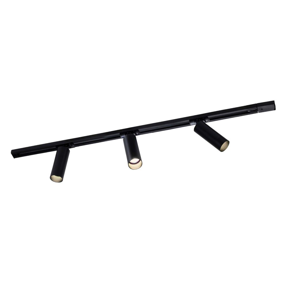 Ledvion 1m LED Railverlichting - 3 Railspots - 3W - 2700K - Dimbaar - 1-Fase Railsysteem - Zwart