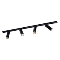 Ledvion 1m LED Railverlichting - 4 Railspots - 3W - 2700K - Dimbaar - 1-Fase Railsysteem - Zwart