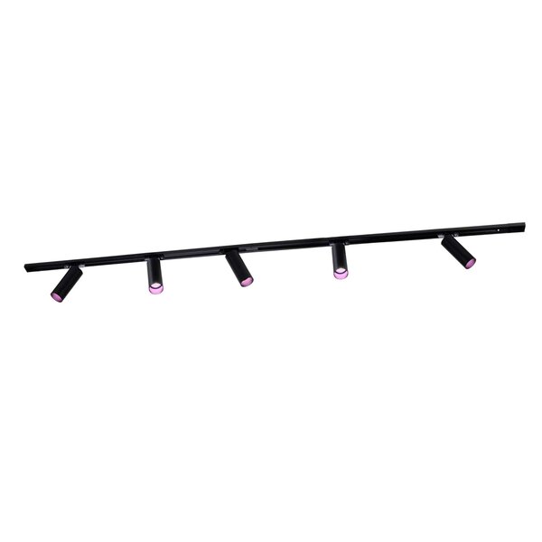 Ledvion 2m Smart LED Railverlichting - 5 Railspots - 4,9W - RGB+CCT - Dimbaar - 1-Fase Railsysteem - Zwart