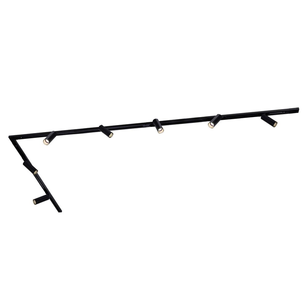 Ledvion 3m LED Railverlichting - 7 Railspots - 3W - 2700K - Dimbaar - 1-Fase Railsysteem - Zwart