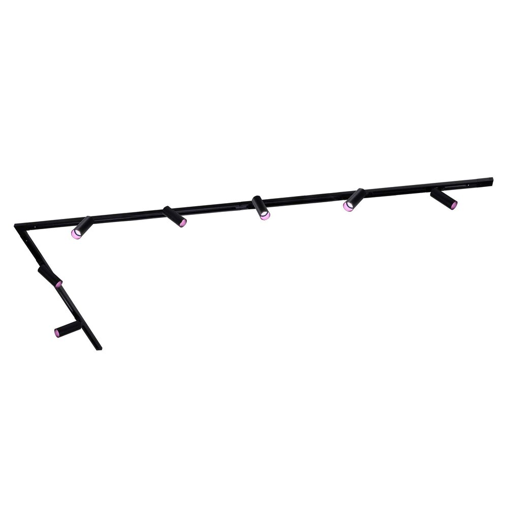 Ledvion 3m Smart LED Railverlichting - 7 Railspots - 4,9W - RGB+CCT - Dimbaar - 1-Fase Railsysteem - Zwart