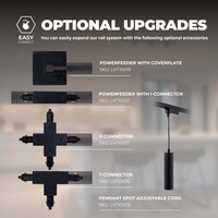 Ledvion 3m LED Railverlichting - 8 Railspots - 3W - 2700K - Dimbaar - 1-Fase Railsysteem - Zwart