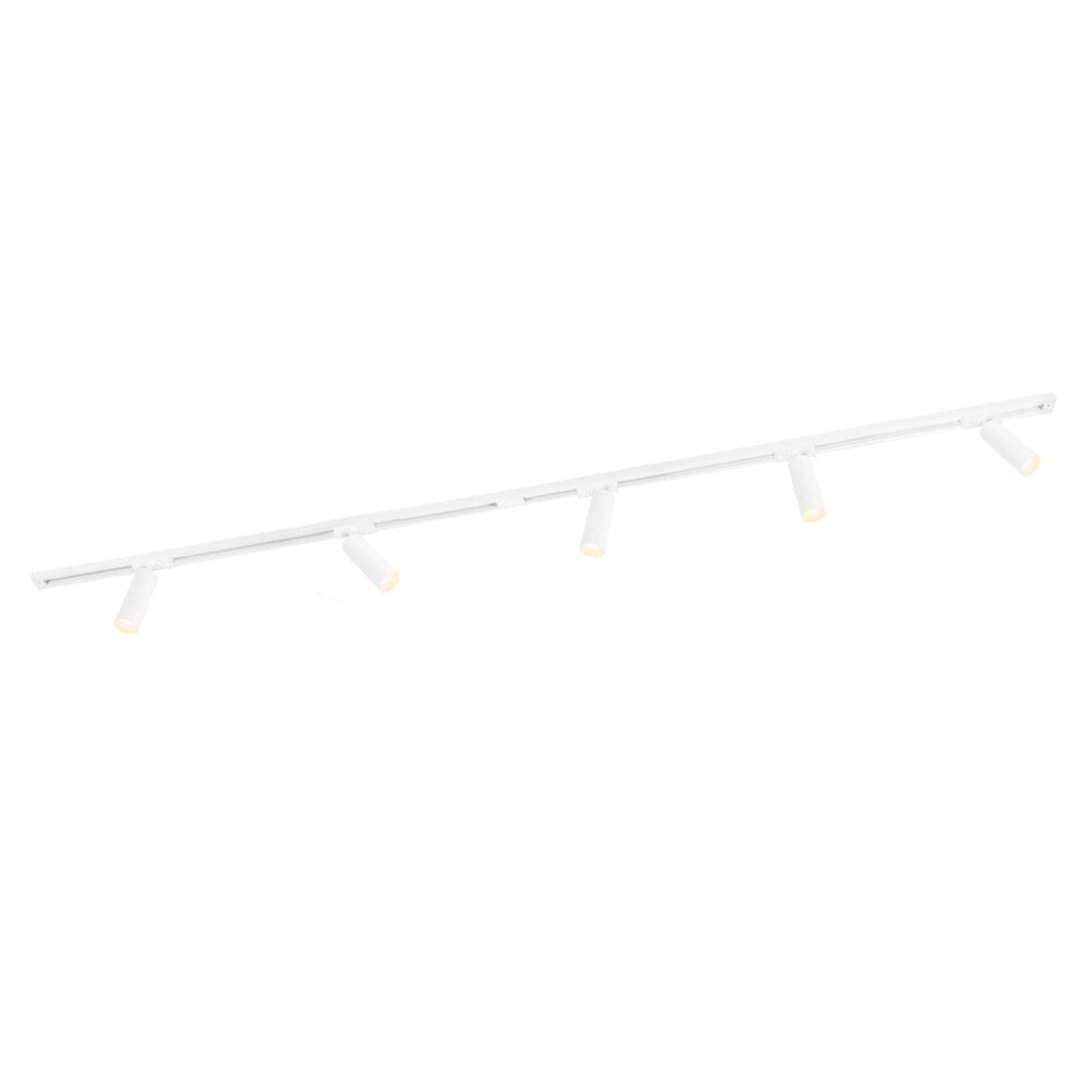 Ledvion 2m LED Railverlichting - 5 Railspots - Dimbaar - 1-Fase Railsysteem - Wit