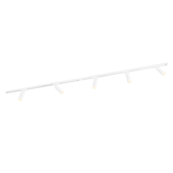 Ledvion 2m LED Railverlichting - 5 Railspots - Dimbaar - 1-Fase Railsysteem - Wit