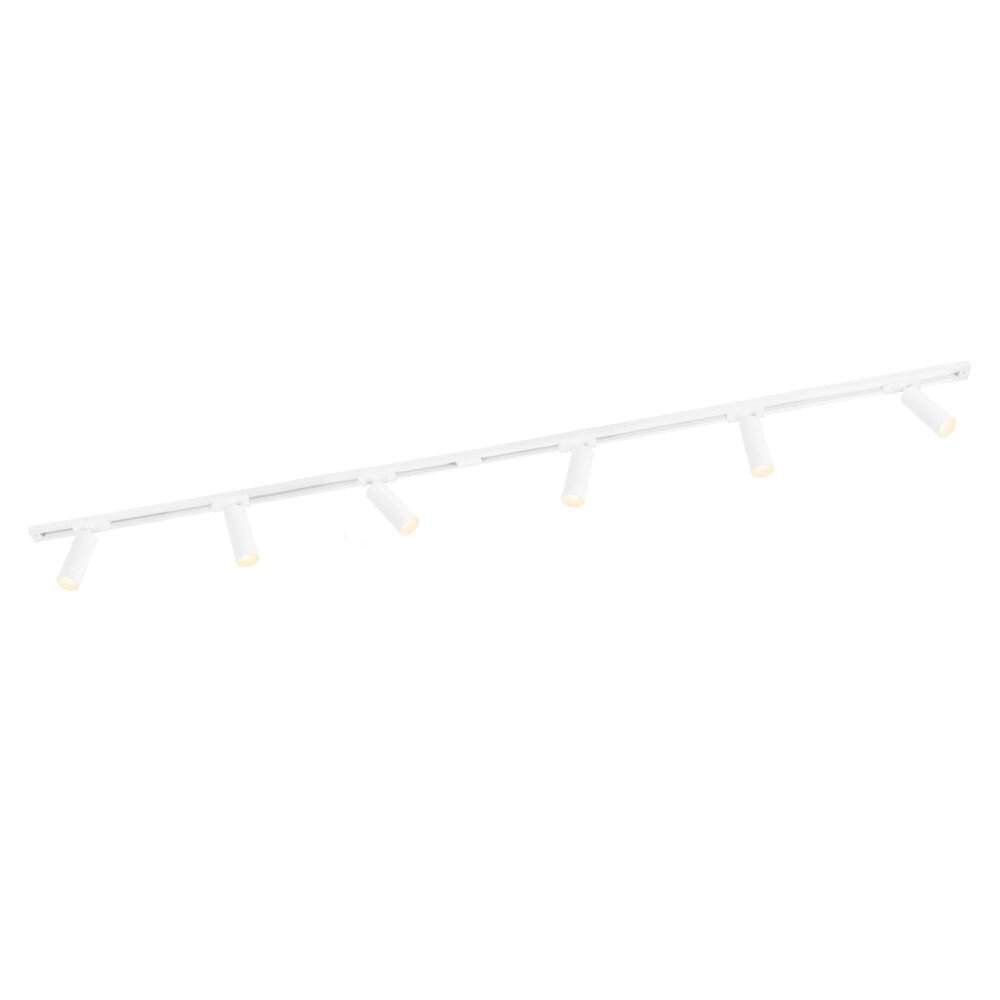 Ledvion 2m LED Railverlichting - 6 Railspots - 3W - 2700K - Dimbaar - 1-Fase Railsysteem - Wit