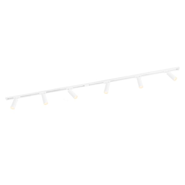 Ledvion 2m LED Railverlichting - 6 Railspots - 3W - 2700K - Dimbaar - 1-Fase Railsysteem - Wit