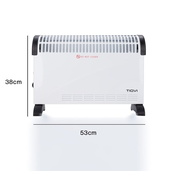 Tiqvi Elektrische Kachel - Convectorkachel - Elektrische Verwarming - 2000W - Wit