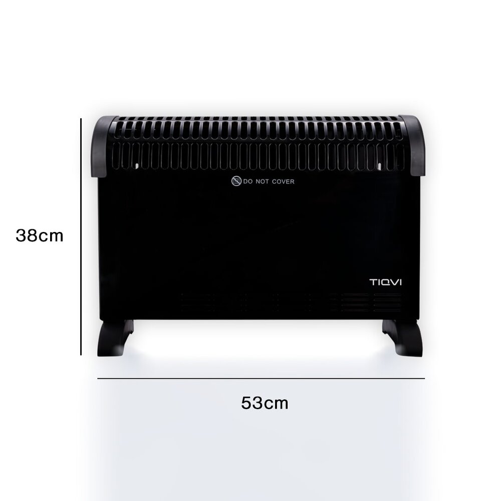 Tiqvi Elektrische Kachel - Convectorkachel - Elektrische Verwarming - 2000W - Zwart