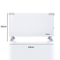 Tiqvi Elektrische Kachel - Convectorkachel - Elektrische Verwarming - 2000W - Wit