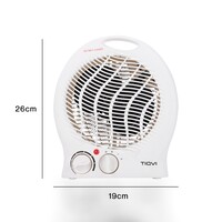 Tiqvi Elektrische Ventilatorkachel - Heater - Elektrische Verwarming - 2000W - Wit